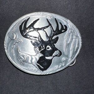 Silver and Black Deer Buckle